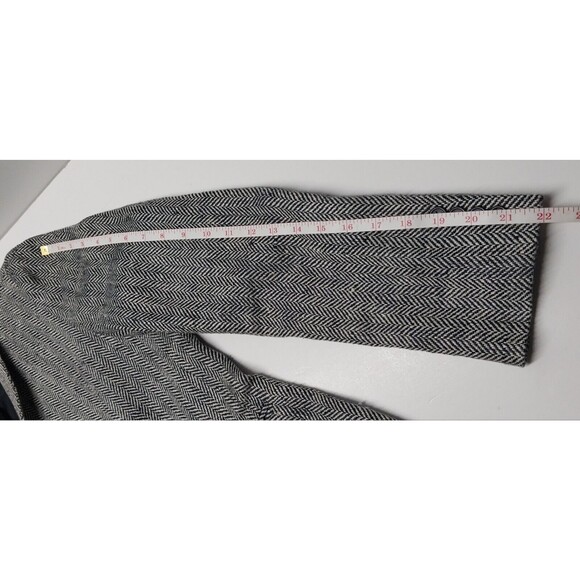 RALPH LAUREN Blazer Black Cream Herringbone Size 8 Silk Linen Blend Academia GUC - Picture 9 of 16